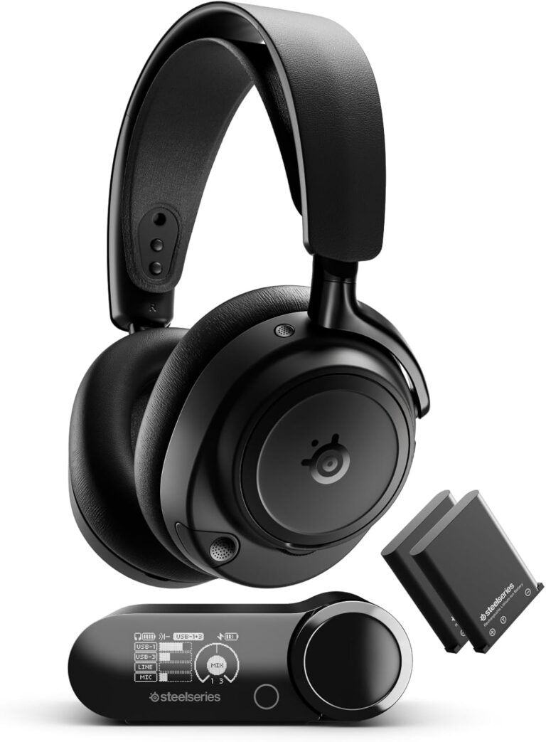 SteelSeries Arctis Nova Elite - Hi-Res Wireless Gaming Headset  96kHz/24bit  Carbon Fiber Speakers  ANC  AI Noise Rejection  App  2.4GHz + BT  Multi-Source Mix  OmniPlay PC+PlayStation+Xbox