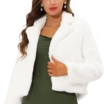 Allegra K Women's Winter Wedding Faux Fur Bolero Jacket Loose Formal Faux Fur Coat
