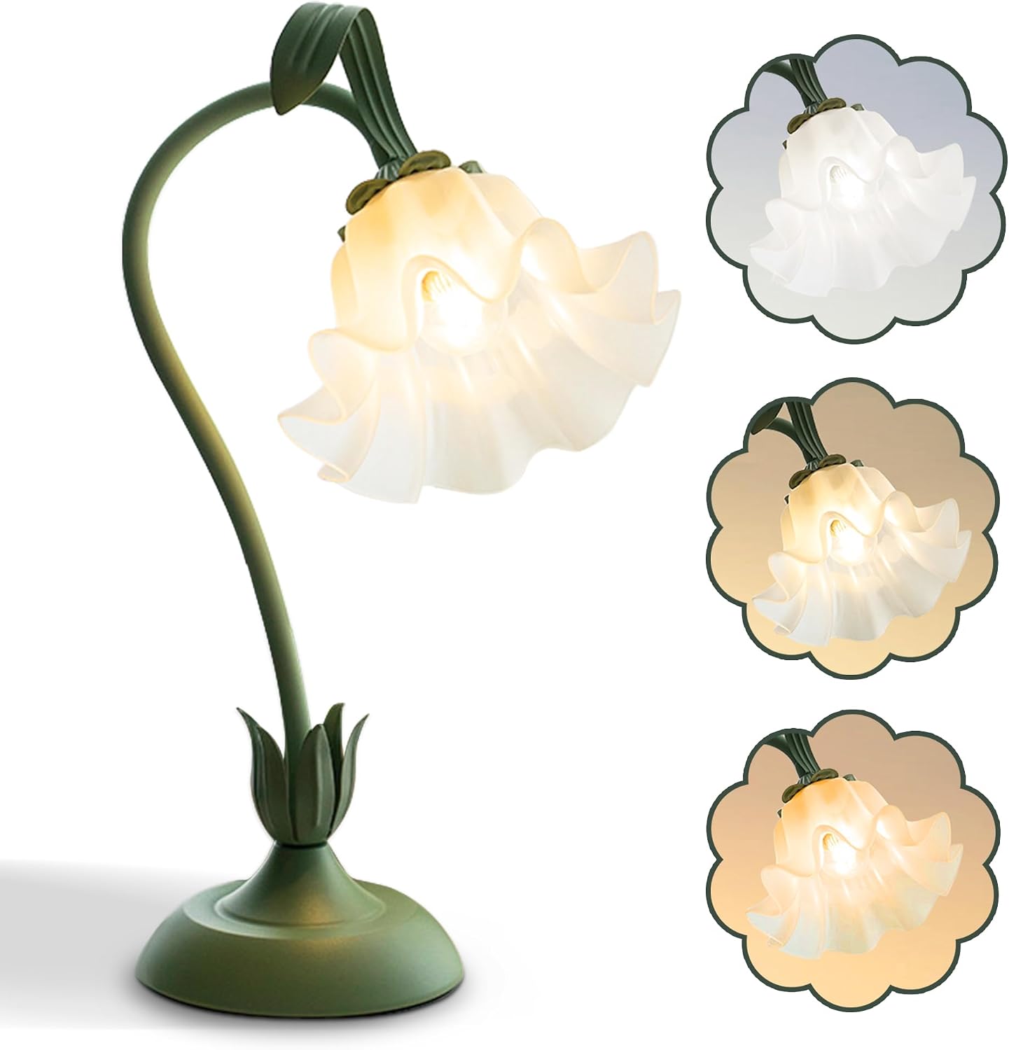 AQDZCNF Flower Table Lamp,LED Reading Light Bedside Vintage Flower Night Light,3 Colors Modes Kawaii Bedside Lamps Decor,Living Room Bedroom Room Lighting Table Lamps Home Decoration (Green) AQDZCNF Flower Table Lamp,LED Reading Light Bedside Vintage Flower Night Light,3 Colors Modes Kawaii Bedside Lamps Decor,Living Room Bedroom Room Lighting Table Lamps Home Decoration (Green)