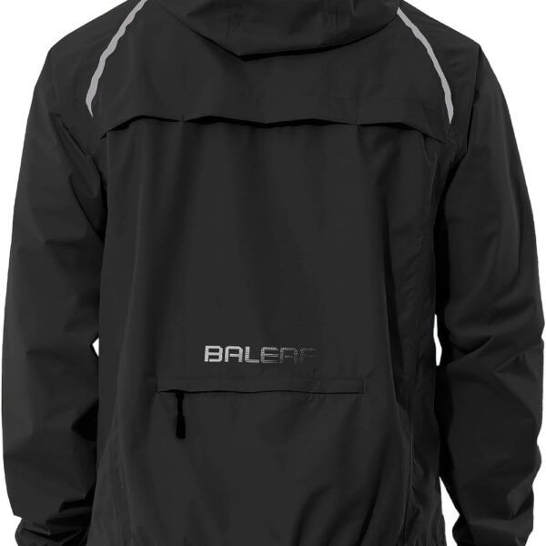 baleaf Men's Rain Jacket Waterproof Windbreaker Raincoat Running Cycling Hiking Gear Hood Lightweight Reflective Packable
