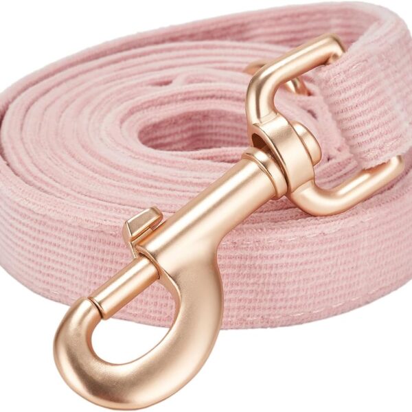 Soft Corduroy Dog Leash 5 Ft Heavy Duty Pet Lead with Gold Metal Hook for Small Medium Large Dogs,Ligth Pink