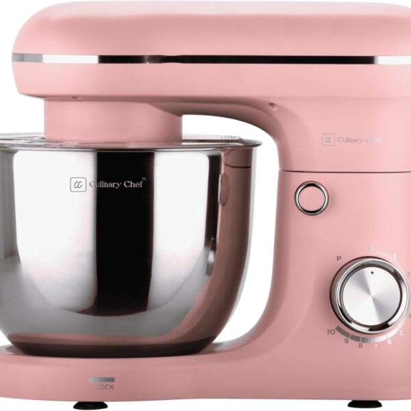 CULINARY CHEF 4.5L Retro Stand Mixer (Pink), 4.75 Quart