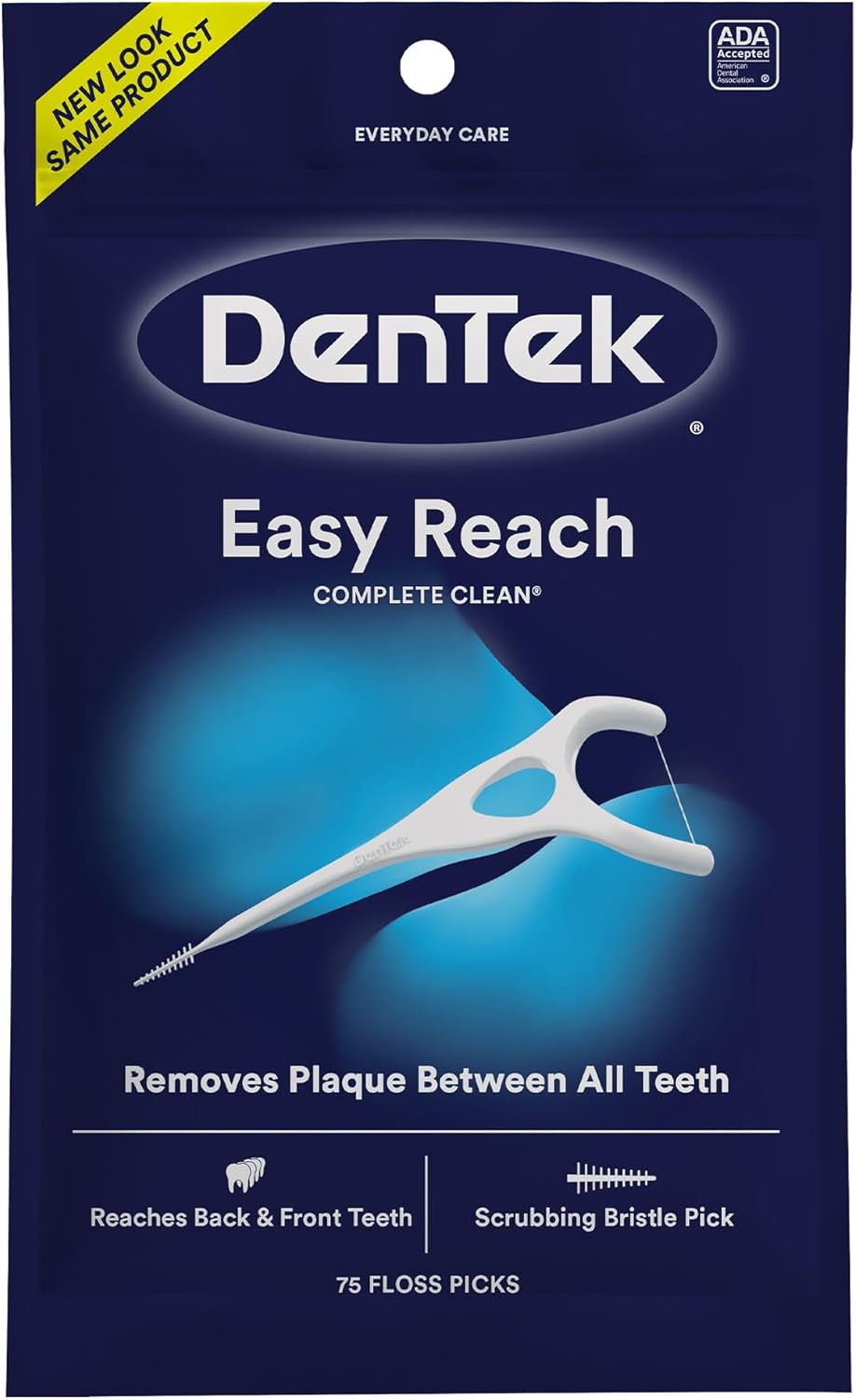DenTek Complete Clean Floss Picks | Removes Food & Plaque | 75 Count DenTek Complete Clean Floss Picks | Removes Food & Plaque | 75 Count