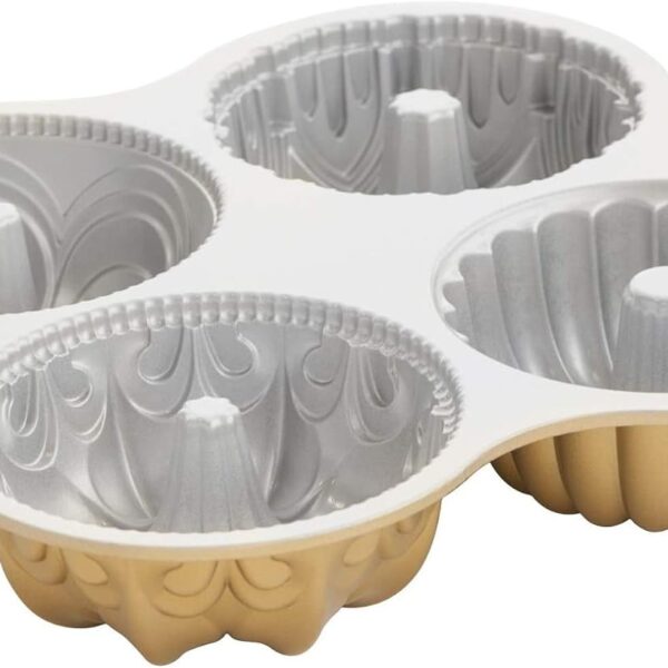Nordic Ware 91377 Nordicware 9 Cup Bundt Quartet Pan, Gold