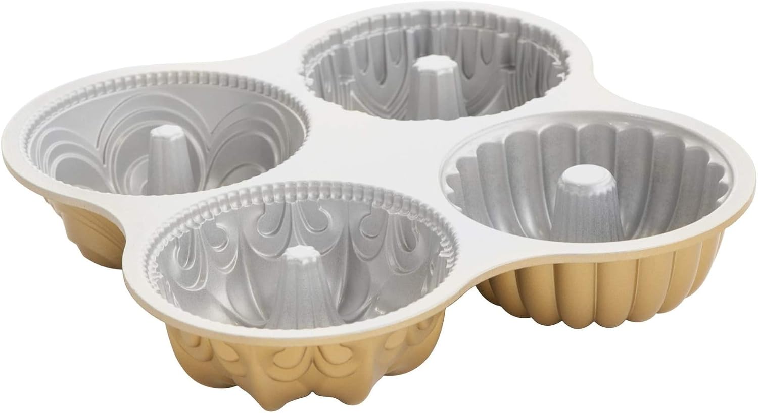 Nordic Ware 91377 Nordicware 9 Cup Bundt Quartet Pan, Gold Nordic Ware 91377 Nordicware 9 Cup Bundt Quartet Pan, Gold