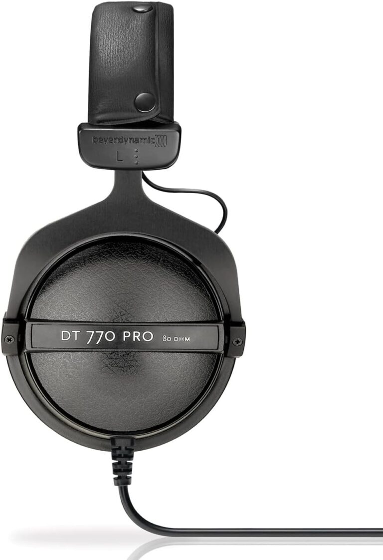 beyerdynamic DT 770 PRO 80 Ohm Over-Ear Studio Headphones in Gray. Enclosed Design, Wired for Professional Recording and Monitoring