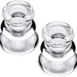 Clear Glass Candlestick Holders, Set of 2 Taper Candle Holders for Wedding, Decoration and Dinning