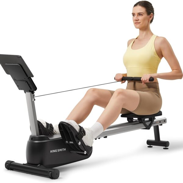 KINGSMITH Rowing Machines for Home Foldable, Compact Row Machine, 400LB & 350LB Weight Capacity, Folding Rower Machine with Adjustable Resistance, Data Monitor, App Supported