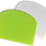 ALLTOP Bowl Spatula & Bench Scraper,Flexible Plastic Multipurpose Kitchen Pastry Cutter Tool,Food Scrappers for Bread Dough Baking Cake Fondant Icing,Set of 2 Pieces - White,Green