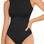 YOGINGO Women's Crew Neck Sleeveless Bodysuits Racerback Halter Tank Top Body Suits for Womens Sexy Going Out Leotards