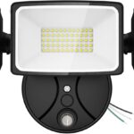 Onforu 80W Dusk to Dawn Outdoor Lighting,8000LM Black Flood Lights Outdoor,IP65 Waterproof Exterior Security LED Light,3 Adjustable Heads Photocell Light Fixture,6500K Floodlight for Garage,Patio,Yard