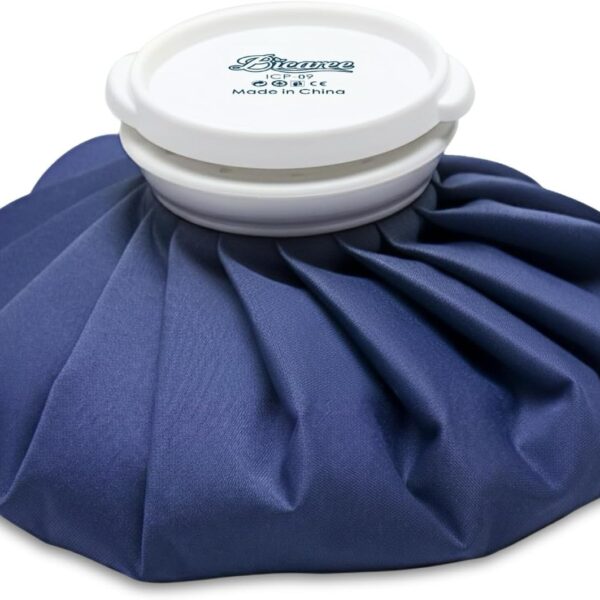 BICAREE Ice Pack for Injuries Reusable, Ice Bags Hot Water Bag for Hot & Cold Therapy and Pain Relief with Cover, No-Leak Elastic Breathable Ice Bag, Size 9"