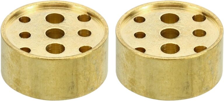 PATIKIL Incense Holder, 2 Pack Brass Incense Cone Burner Stick Holder with 9 Holes Incense Stand Base for Yoga Spa Room Home Office, 0.8" Dia. 0.4" Tall