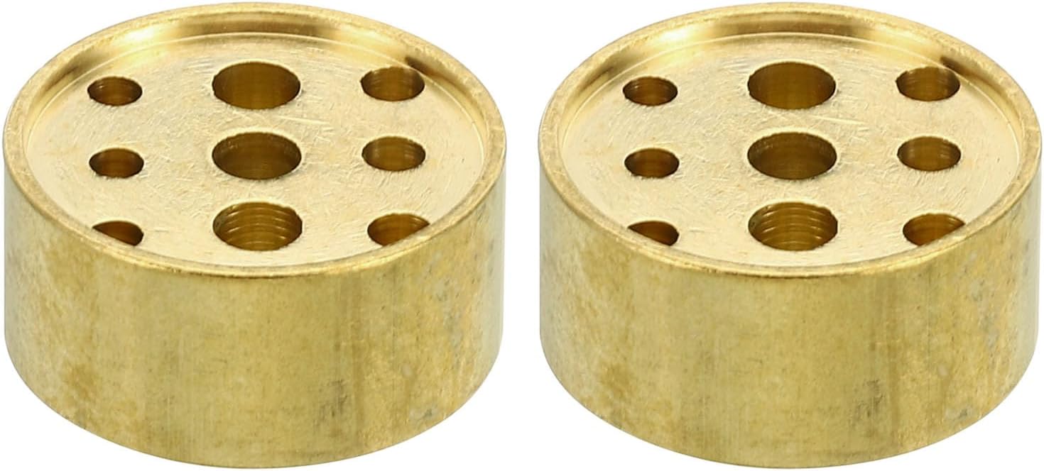 PATIKIL Incense Holder, 2 Pack Brass Incense Cone Burner Stick Holder with 9 Holes Incense Stand Base for Yoga Spa Room Home Office, 0.8" Dia. 0.4" Tall PATIKIL Incense Holder, 2 Pack Brass Incense Cone Burner Stick Holder with 9 Holes Incense Stand Base for Yoga Spa Room Home Office, 0.8" Dia. 0.4" Tall
