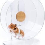 Niteangel Silent Hamster Exercise Wheel - Dual-Bearing Quiet Spinning Acrylic Hamster Running Wheel for Hamster Gerbils Mice Degus Or Other Small Animals (Medium - Wider Version)