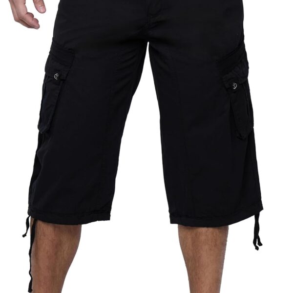X RAY Men's Belted Long Cargo Shorts for Men, Below Knee Length Mens Cargo Shorts, 3/4 Pants (Big and Tall Shorts for Men)