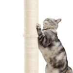 Karolpar 34inch Cat Scratching Post with Natural Sisal Rope 4.3Inch Large Diameter Scratcher Post Tree for Indoor Cats Beige