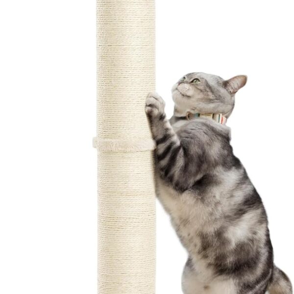 Karolpar 34inch Cat Scratching Post with Natural Sisal Rope 4.3Inch Large Diameter Scratcher Post Tree for Indoor Cats Beige