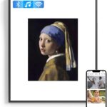 19" Smart Digital Art Frame with Bluetooth Speaker, AI Lyrics Display, 10,000+ Artworks, Photo & Video Playback, Wall-Mounted Digital Picture Frame for Home, Office & Caf