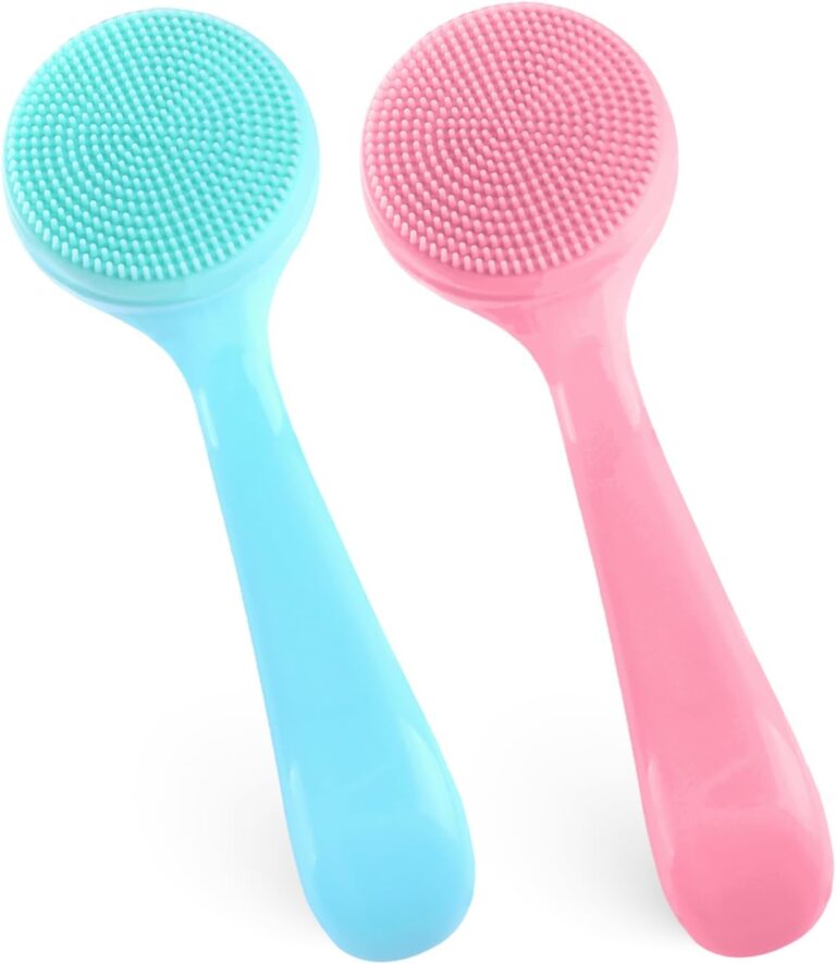 2Pack Silicone Face Brush Manual Face Scrub Brush Soft Facial Brushes Waterproof Exfoliating Face Brush Skin Friendly Face Cleaner Brush for Women and Men Blackheads Makeup Residues Removal