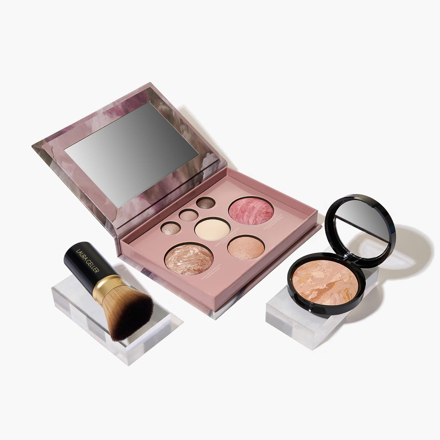 LAURA GELLER NEW YORK Baked Starter Kit: Baked Balance-n-Brighten Powder Foundation, Fair and Best of the Best Palette Blush Bronzer Highlighter Eyeshadow and Retractable Kabuki Brush LAURA GELLER NEW YORK Baked Starter Kit: Baked Balance-n-Brighten Powder Foundation, Fair and Best of the Best Palette Blush Bronzer Highlighter Eyeshadow and Retractable Kabuki Brush