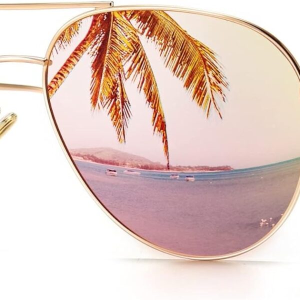 SUNGAIT Women's Lightweight Oversized Aviator Sunglasses - Mirrored Polarized Lens Classic Style