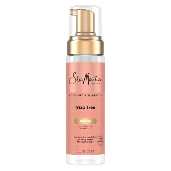 SheaMoisture Curl Mousse for Curly Hair, Coconut & Hibiscus Styling Mousse for Frizz Control & Volume, with Shea Butter, 7.5 oz