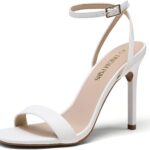 DREAM PAIRS Womens High Stilettos Open Square Toe Ankle Strap Heels Sexy Comfort Strappy Dress Shoes Wedding Bridal Pumps Sandals