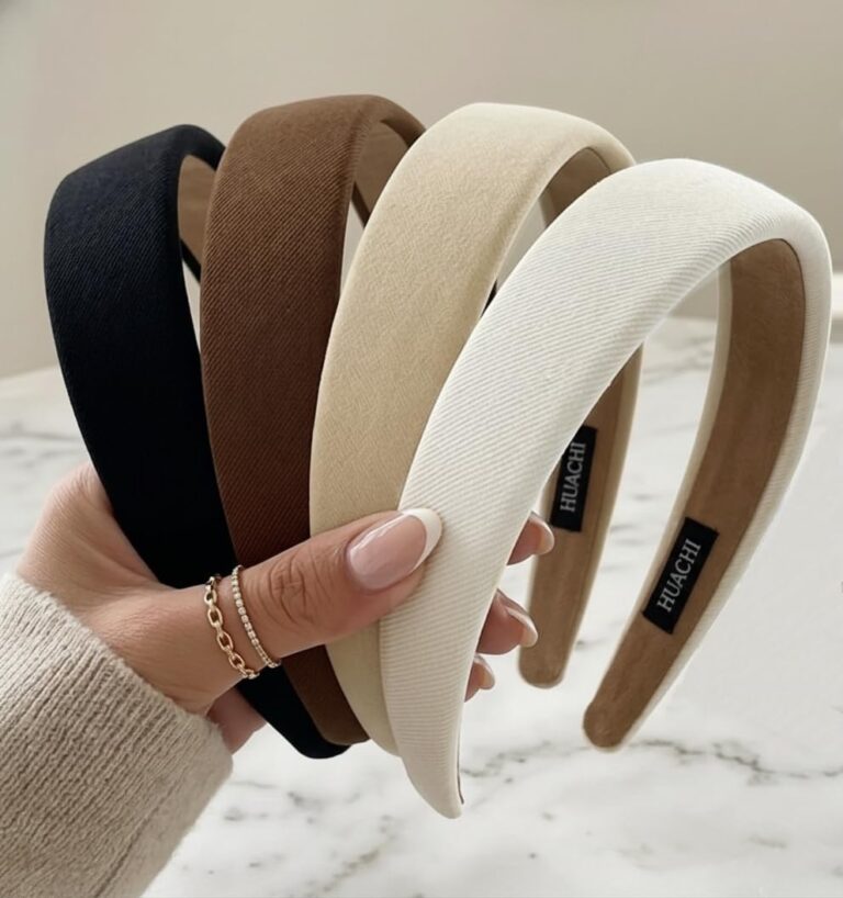 Huachi Headbands for Women Non Slip Trendy Headbands for Womens Hair 1 inch Wide, Fall Head Bands Cute Headband for Girls Elastic Hair Bands for Womens Fashion Accessories Gifts 4PCS