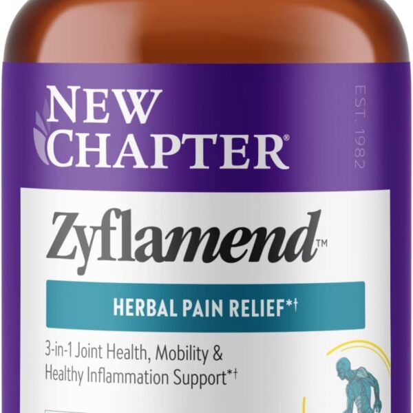 New Chapter Zyflamend - Pain Relief, Inflammation & Joint Support Supplement* - Herbal Blend Includes Turmeric, Ginger & Rosemary - Contains No DLPA - Non-GMO, Vegetarian & Gluten Free - 60 Capsules