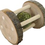 BWESOO Hamster Rabbit Chew Toy Natural Wooden Play Toy, Wood Teeth Grinding Toy with Bell for Parrot, Rabbit, Chinchilla, Guinea Pig, Hamster Small Animals Toys for Pet Supplies