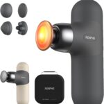RENPHO Mini Thermal Massage Gun with Heat, Fathers Day Dad Gifts, Portable Deep Tissue Percussion Massager with 4 Heads for Neck & Back Comfort, Ultra-Quiet for Home, Office & Travel, Carry Case