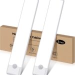 Motion Sensor Under Cabinet Lights, Magnetic Rechargeable Under Counter Closet Light, Wireless Night Light Bar Stick-On, 2-Pack, Cool White
