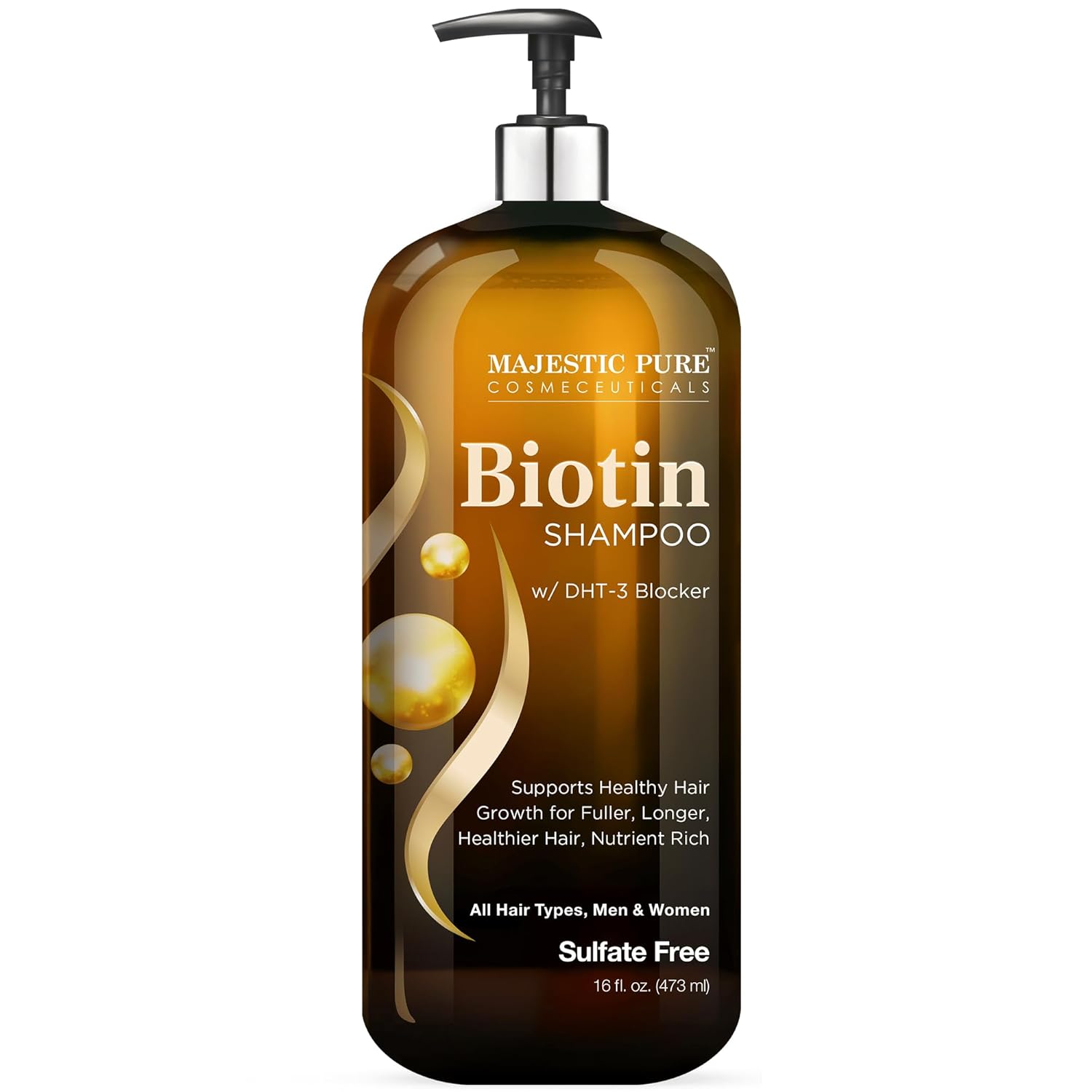 Majestic Pure Biotin Shampoo - Volumizing Shampoo for Hair Loss - with DHT-3 Blocker - Hydrating & Nourishing - Sulfate Free, for Men & Women - Thin Hair Shampoo - 16 fl oz Majestic Pure Biotin Shampoo - Volumizing Shampoo for Hair Loss - with DHT-3 Blocker - Hydrating & Nourishing - Sulfate Free, for Men & Women - Thin Hair Shampoo - 16 fl oz