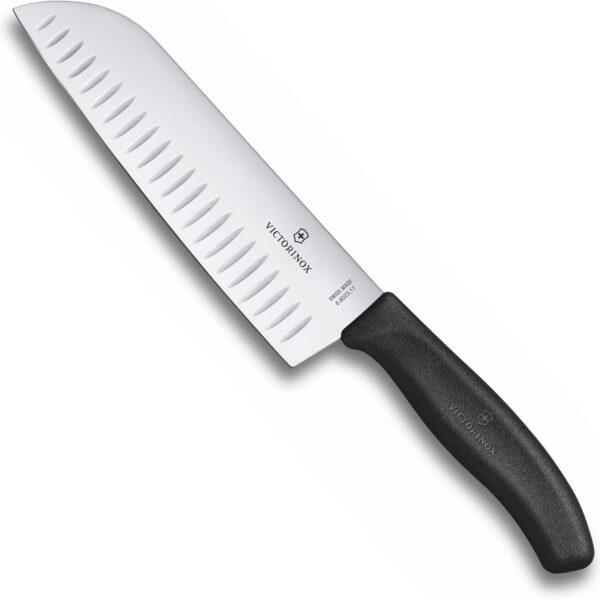 Victorinox Swiss Classic 7 Inch Santoku knife, Granton Blade, Black