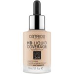 Catrice | HD Liquid Coverage Foundation | 24H Wear, Matte Finish, High Coverage, Waterproof Formula with Niacinamide | Vegan & Cruelty Free (010 | Light Beige)