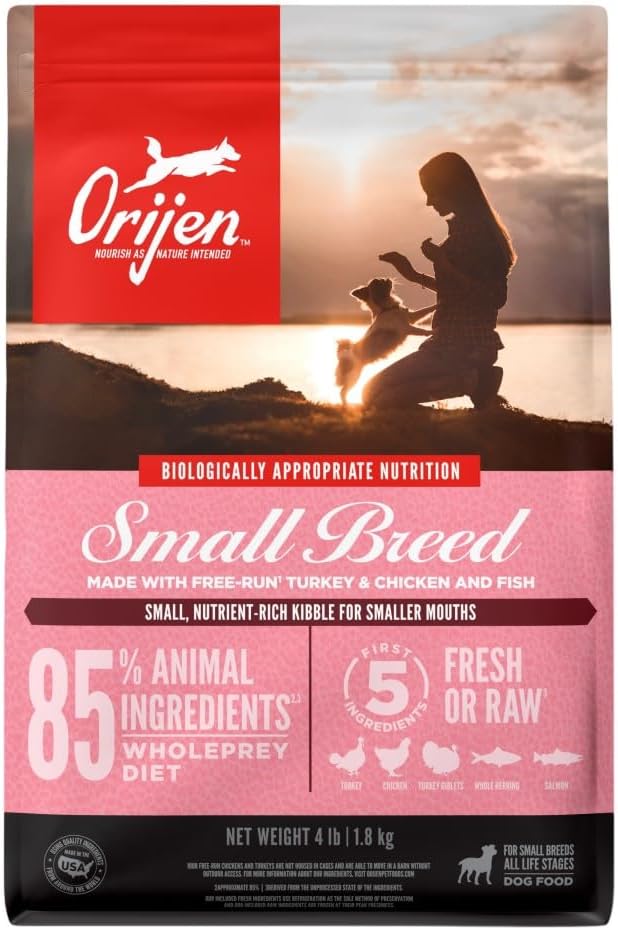 ORIJEN Grain Free High Protein Dry Dog Food Small Breed Recipe 4lb Bag ORIJEN Grain Free High Protein Dry Dog Food Small Breed Recipe 4lb Bag