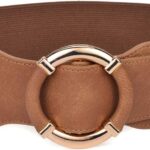Beltox Women Elastic Belt Dress Stretchy Wide Waist Vintage Thick Cinch PU Leather