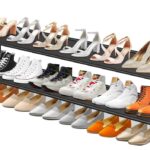 SLEEPING LAMB Long 2-Tier Shoe Organizer for Closet, Stackable Wide Shoe Rack Holds 18-Pairs Low Shoe Shelf Storage for Bedroom, Floor, Entryway(Black)