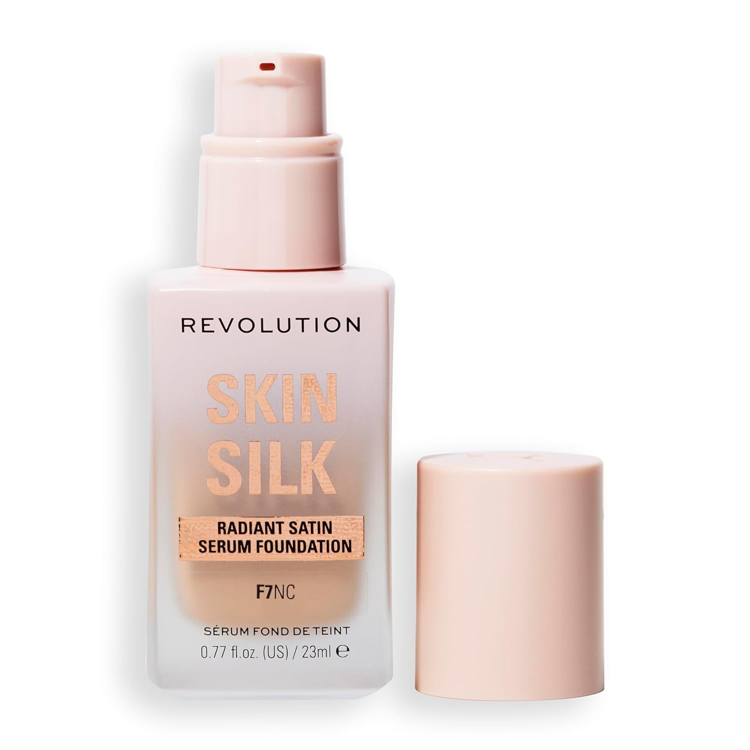 Revolution Skin Silk Radiant Satin Serum Foundation, Buildable Coverage with Hydrating Hyaluronic Acid for a Natural Finish, Vegan & Cruelty-Free, F7NC Light Skin Tones, 0.77 fl oz Revolution Skin Silk Radiant Satin Serum Foundation, Buildable Coverage with Hydrating Hyaluronic Acid for a Natural Finish, Vegan & Cruelty-Free, F7NC Light Skin Tones, 0.77 fl oz