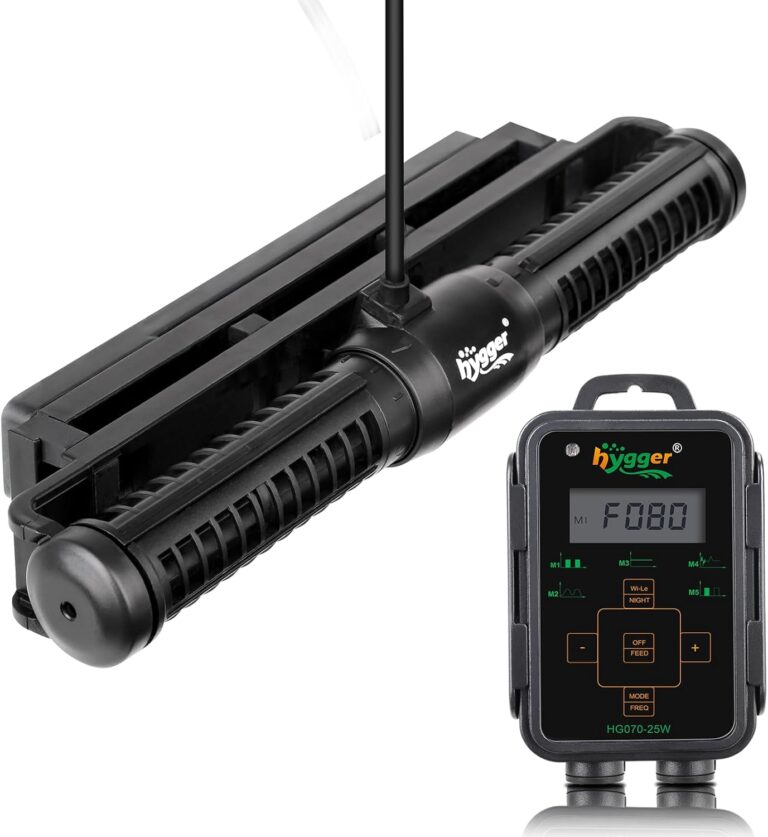 Hygger Aquarium Wave Maker - Adjustable Cross Flow Pump with LED Display Controller, Magnetic DC 24V Powerhead for Freshwater & Marine Reef Aquariums Up to 265 Gallon (25W)