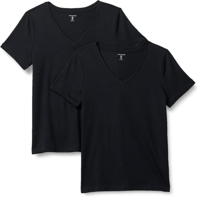 Amazon Essentials Women's Regular Fit 100% Cotton V-Neck Short Sleeve T-Shirt