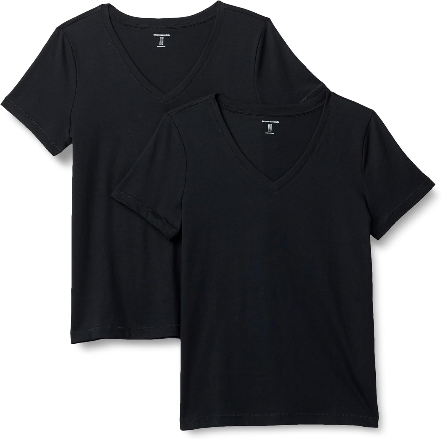 Amazon Essentials Women's Regular Fit 100% Cotton V-Neck Short Sleeve T-Shirt Amazon Essentials Women's Regular Fit 100% Cotton V-Neck Short Sleeve T-Shirt