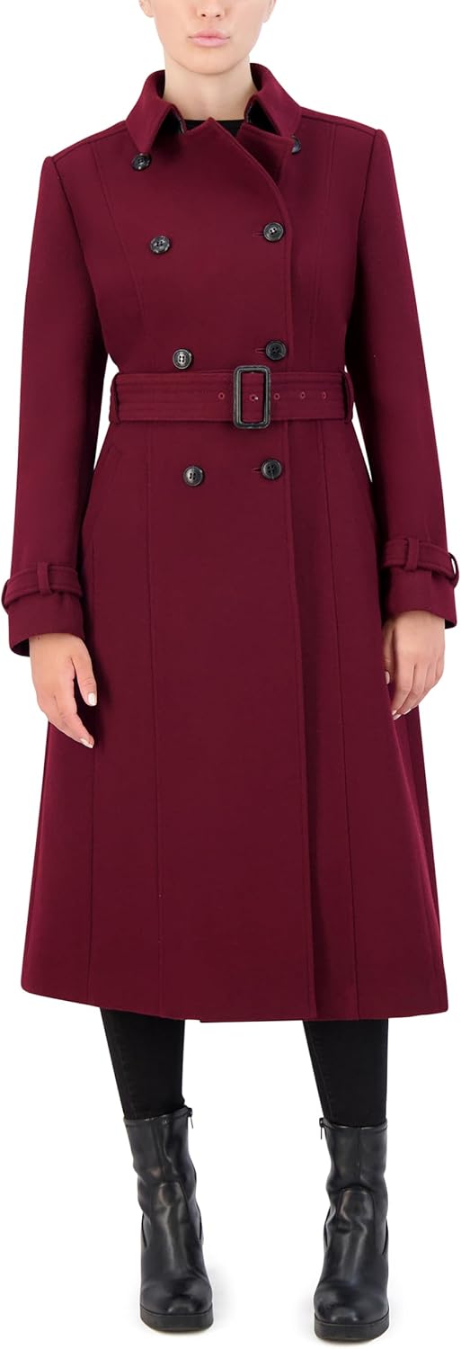 Cole Haan Women's Signature Slick Wool Blend Trench Coat Cole Haan Women's Signature Slick Wool Blend Trench Coat