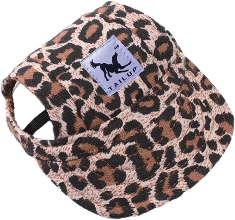 Leconpet Baseball Caps Hats with Neck Strap Adjustable Comfortable Ear Holes for Small Medium and Large Dogs in Outdoor Sun Protection (M, Leopard) Leconpet Baseball Caps Hats with Neck Strap Adjustable Comfortable Ear Holes for Small Medium and Large Dogs in Outdoor Sun Protection (M, Leopard)