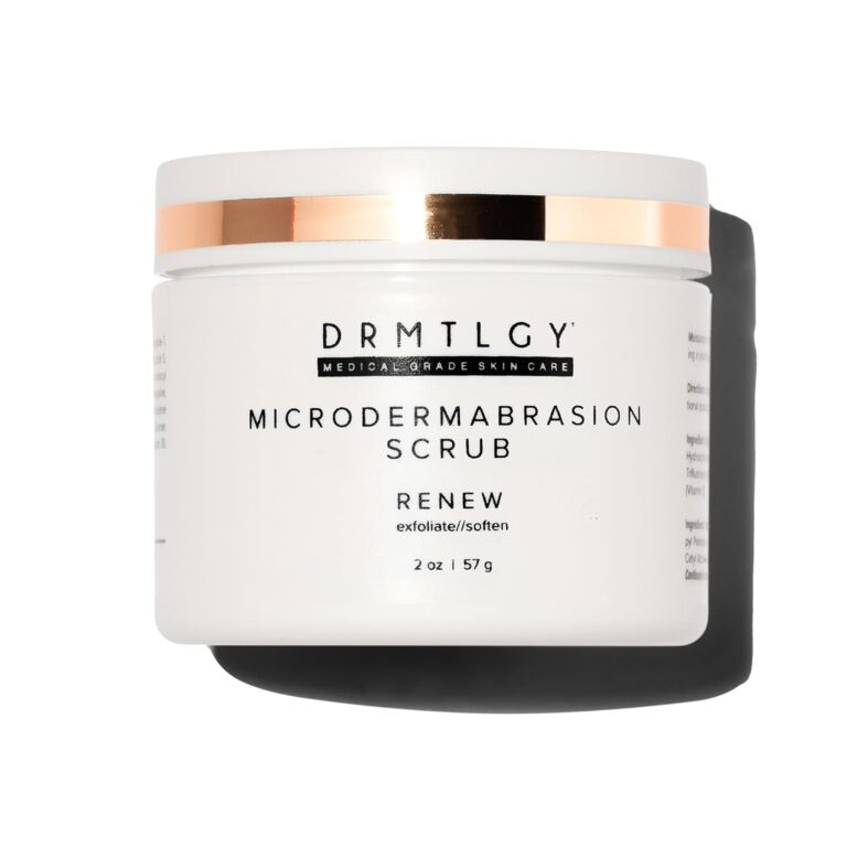 DRMTLGY Microdermabrasion Scrub  Face Exfoliator to Smooth & Polish Dull, Rough Skin  Gentle Facial Scrub with Pumice  2 oz