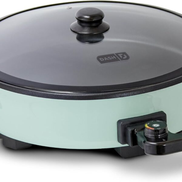 Dash Family Size Skillet - Electric Skillet for Multi-Purpose Cooking - Nonstick Cooking Surface - Tempered Glass Lid & Cool-Touch Handles - 6-Quart Capacity, Makes 24 Cups - 14", Aqua
