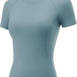 LOMON Womens Workout Tops Short Sleeve Raglan Athletic Shirts Yoga Gym Crewneck Quick Dry Tshirts
