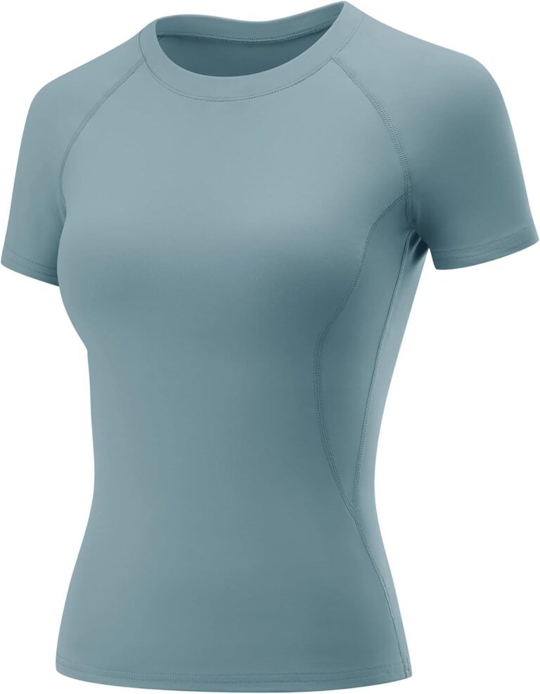 LOMON Womens Workout Tops Short Sleeve Raglan Athletic Shirts Yoga Gym Crewneck Quick Dry Tshirts