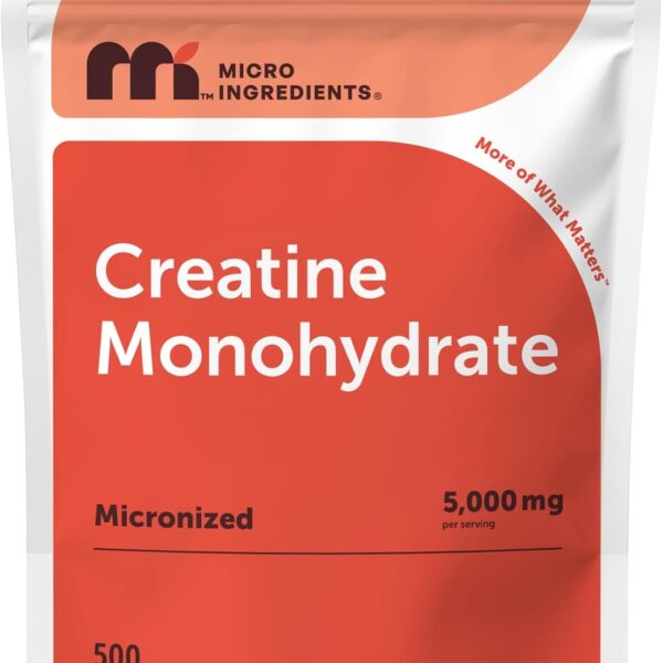 Creatine Monohydrate 5,000mg, 500 Capsules | Pure Creatine Pills  Micronized + Unflavored Powder Source, Easy Absorption | Keto, Non-GMO